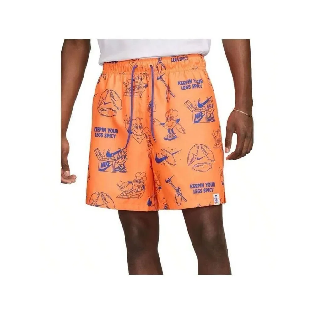 Nike NWT Total Orange Club Woven Printed 6” Short Small